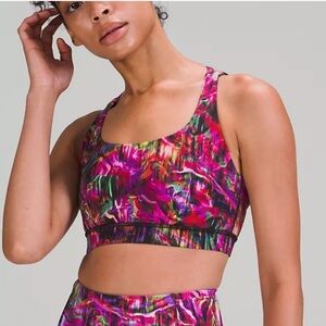 Lululemon Energy Bra Hyper Flow Pink Multi Size 6
